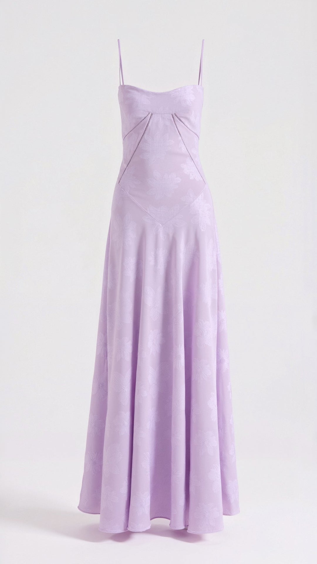 Floral Maxi Dress with Spaghetti Straps and Lace-Up Back Closure