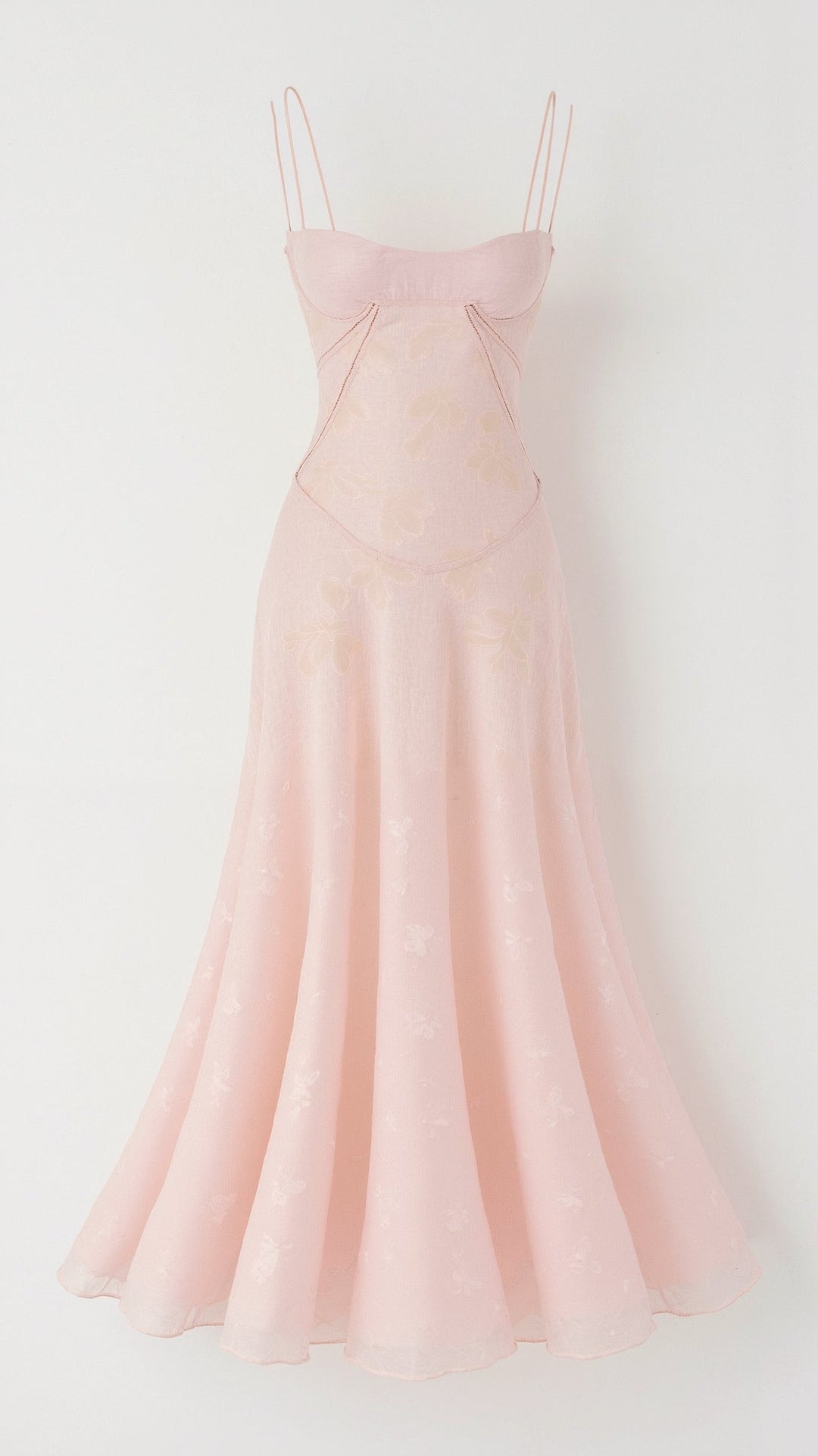 Floral Maxi Dress with Spaghetti Straps and Lace-Up Back Closure