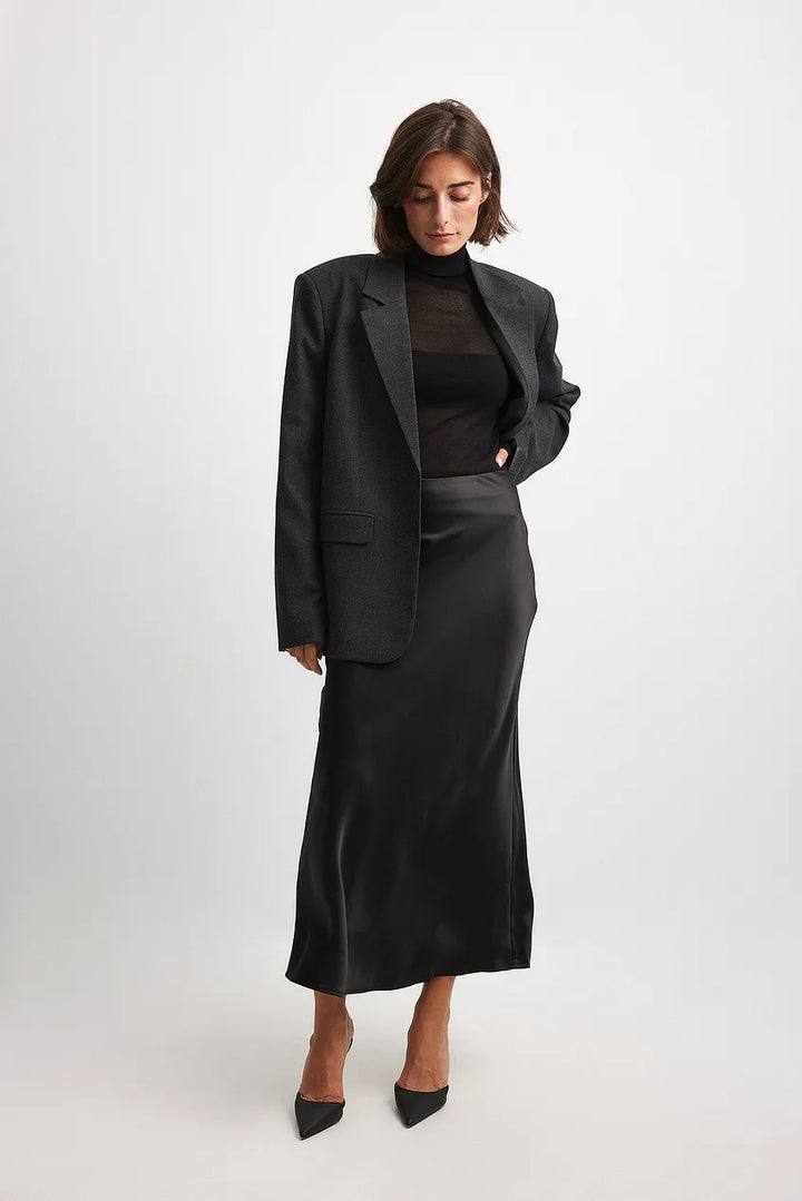 Satin Skirt in Maxi Length