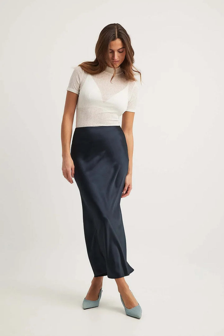 Satin Skirt in Maxi Length