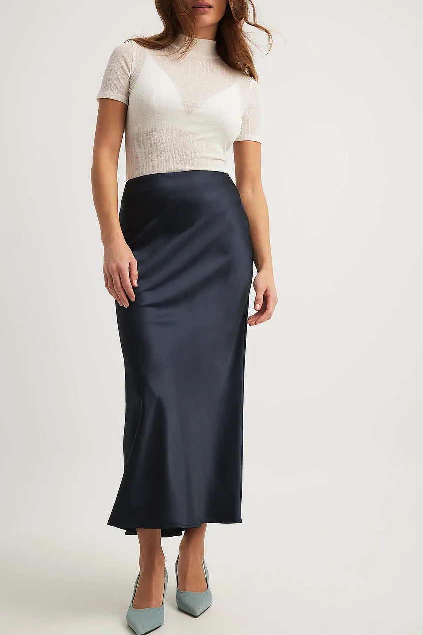 Satin Skirt in Maxi Length