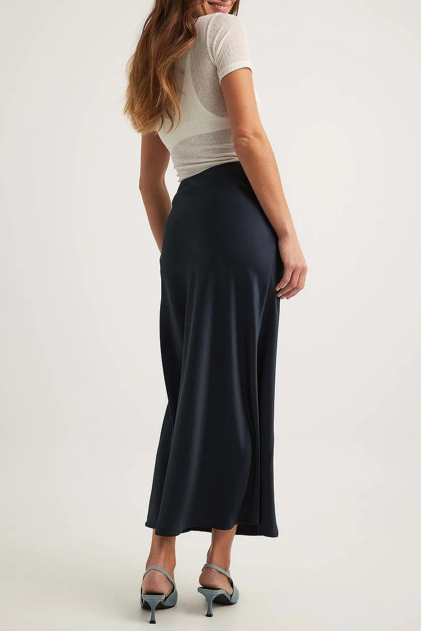 Satin Skirt in Maxi Length