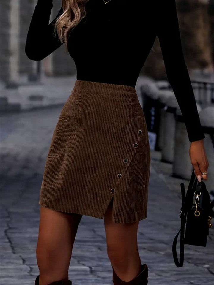 Zelaya - Corduroy Wrap Mini Skirt